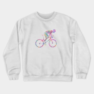 Cycling Sport Silhouette Shape Text Word Cloud Crewneck Sweatshirt